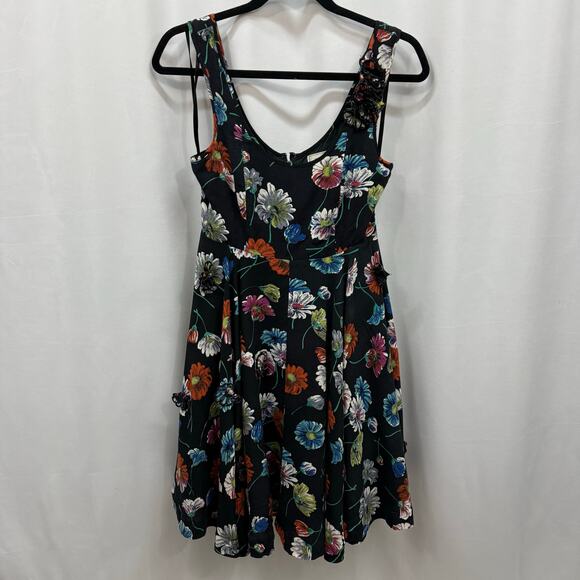 Moulinette Soeurs Anthropologie Astere Everywhere 3D Dress Floral Black 0 - Picture 1 of 8